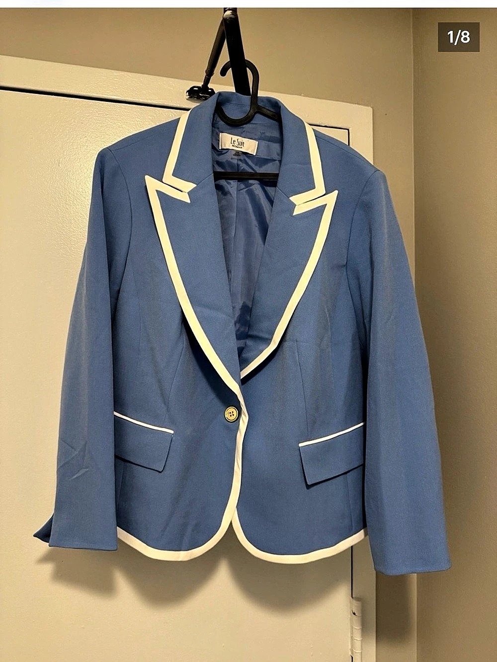 Le Suit Women's Blazer in Blue Size 16W Like New